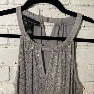 Silver sparkly tank top INC